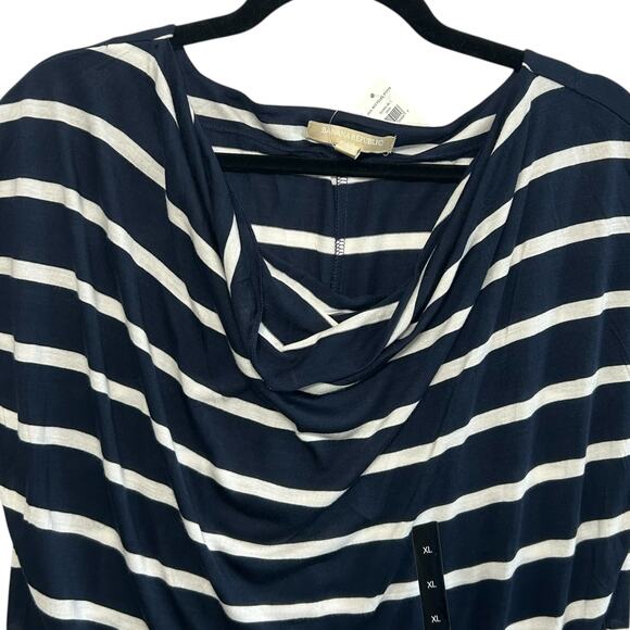 Banana Republic Striped Cowl Neck Top NWT Women's Sz XL Navy White Coastal Chic - Picture 4 of 7